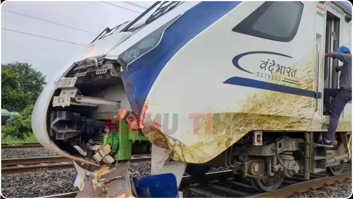 ரயில் மீது மோதும் கால்நடைகள்