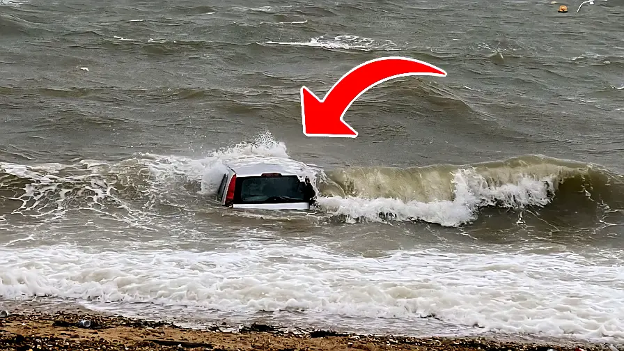 Drunken Men Drive Car into Sea
