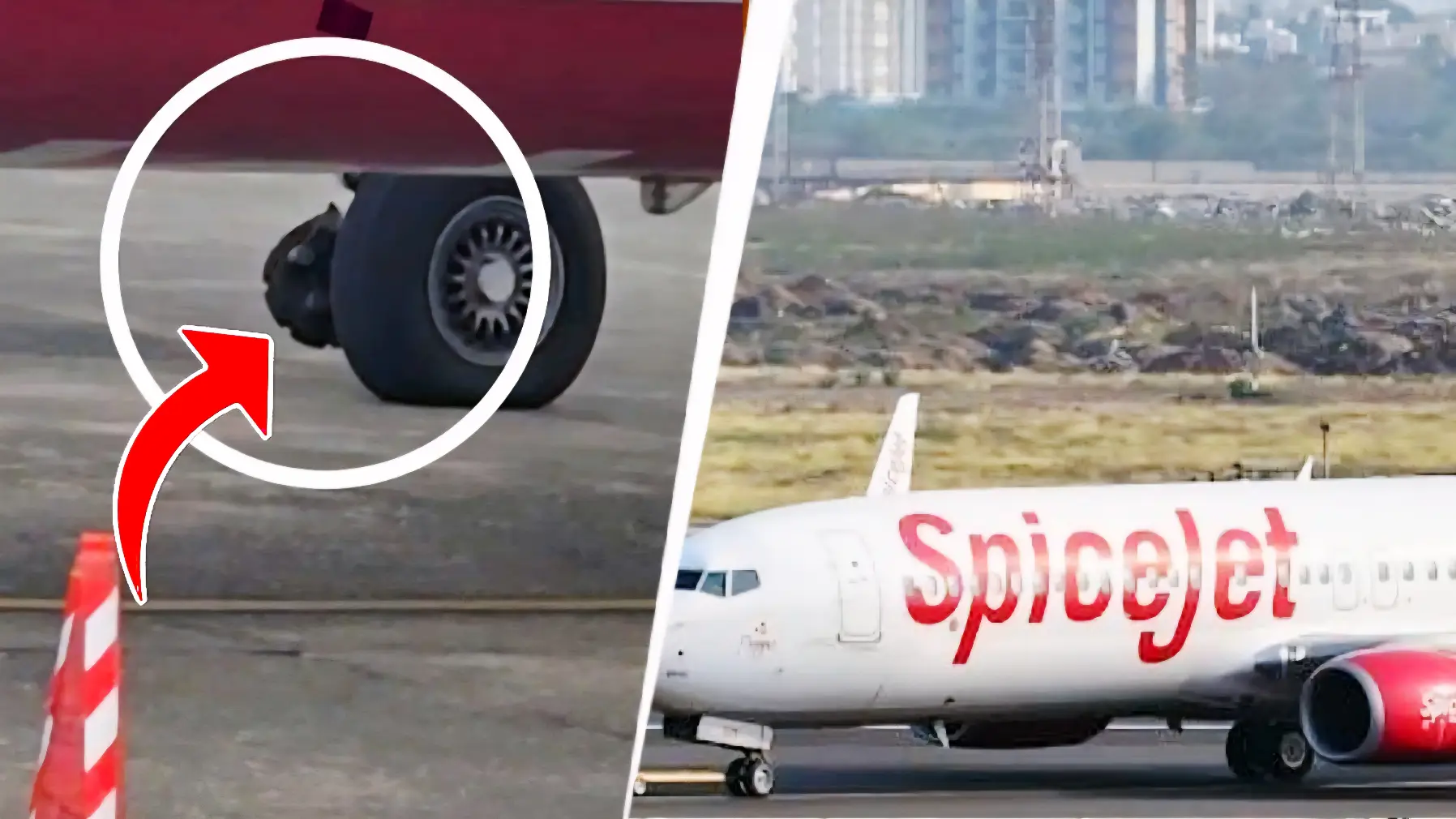 Plane Lands Without Wheel in Mumbai