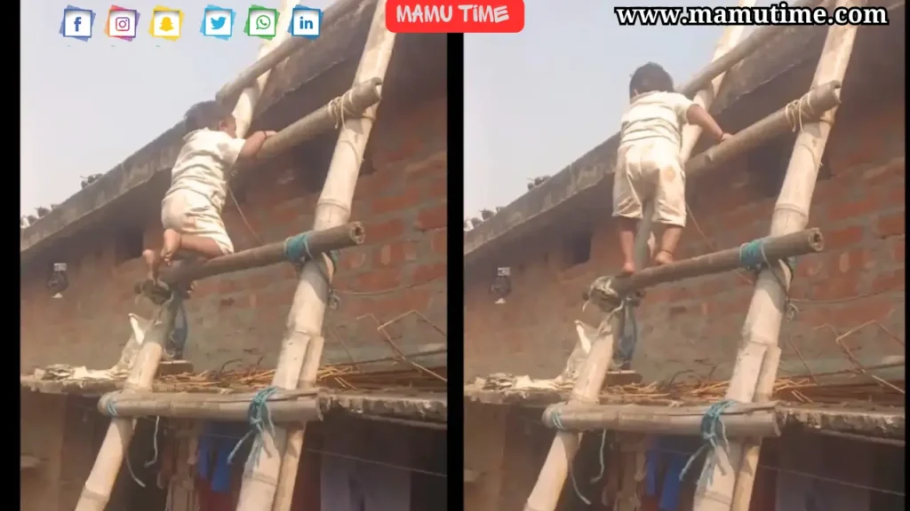 ஏணியில் ஏறிய 2 வயதுக் குழந்தை